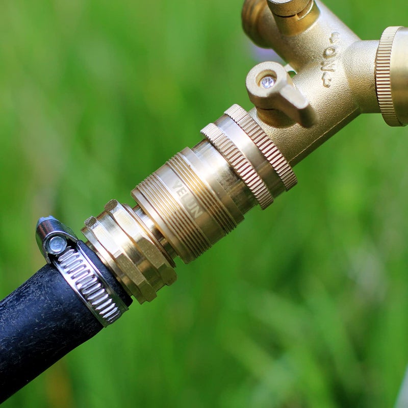 YELUN Garden Hose Quick Connect Solid Brass 3/4 inch GHT Internal Thread Quick Connector Fittings No-Leak Water Hose Female and Male product adapters (4 SETS) - Image 5
